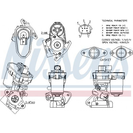 Supapa EGR EGR valve ALFA ROMEO 159 CITROEN JUMPER II FIAT CROMA CROMA-KOMBI DUCATO GRANDE PUNTO SEDICI FORD TRANSIT TRANS Nissens 98151