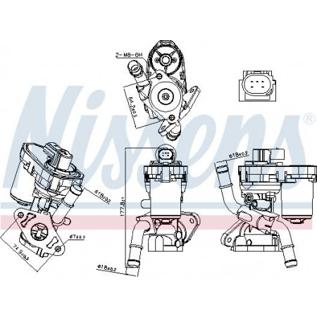 Supapa EGR EGR valve FIAT DUCATO FORD TRANSIT TRANSIT TOURNEO 2.2D-3.2D 04.06- Nissens 98165