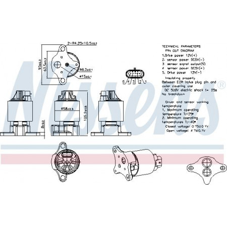 EGR valve EGR valve OPEL TIGRA VECTRA B 1.4-1.6 07.94-07.03 OPEL TIGRA (S93), Compartment, 07.1994 - 12.2000 Nissens 98186