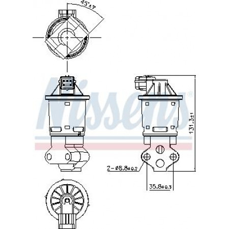 Supapa EGR EGR valve CHEVROLET AVEO - KALOS 1.2 01.04-05.08 Nissens 98354