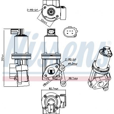EGR klep EGR klep HYUNDAI ACCENT IV ELANTRA IV ELANTRA V I20 I I20 II I30 IX20 KIA CARENS III CEED CERATO I PR KIA VENGA (YN), Hatchback Van, 02.2010 - Nissens 98312
