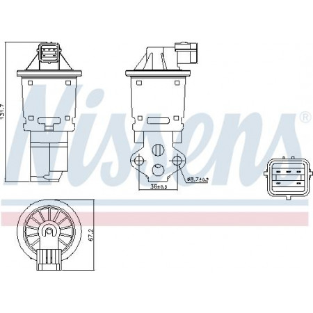 EGR valve EGR valve CHEVROLET AVEO - KALOS MATIZ DAEWOO MATIZ 0.8-1.0-1.2 09.98- DAEWOO MATIZ (M100, M150), Hatchback, 09.1998 - Nissens 98247