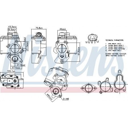 AGR-Ventil AGR-Ventil NISSAN PRIMASTAR QASHQAI I X-TRAIL X-TRAIL II OPEL VIVARO A RENAULT ESPACE IV GRAND SCENIC II KOLEOS Nissens 98261
