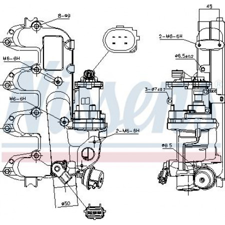 EGR klep Inlaatspruitstuk FORD GALAXY II S-MAX TOURNEO CONNECT 1.8D 06.02-06.15 FORD TOURNEO CONNECT (TOURNEO CONNECT/PJ2 ​​/ PJ), Van, 06.2002 - 12.2013 Nissens 98239