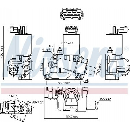 Válvula EGR Válvula EGR OPEL CORSA B 1.2 03.98-09.00 OPEL CORSA B (S93), Hatchback, 03.1993 - 12.2002 Nissens 98227