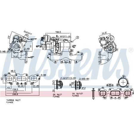 Turbocharger New DACIA DOKKER DOKKER EXPRESS MINIVAN DUSTER LODGY RENAULT CAPTUR I CLIO IV GRAND SCENIC III GRA RENAULT MEGANE III (DZ0/1_), Compartment, 11.2008 - Nissens 93446
