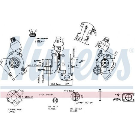 Turbocompressore Nuovo. VW CRAFTER 30-35 CRAFTER 30-50 2.5D 04.06-05.13 VW CRAFTER 30-50 (2F_), Telaio di supporto, 04.2006 - 12.2016 Nissens 93455