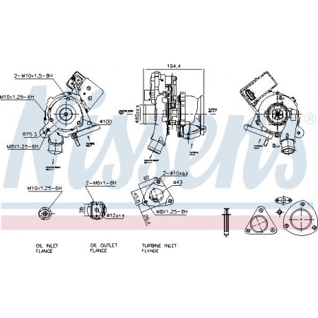 Compresseur, système de suralimentation FORD TRANSIT (FD_, FB_, FS_, FZ_, FC_), Autobus/Autocar, 04.2006 - 12.2014 Nissens 93413
