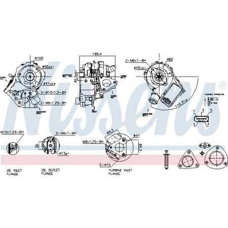 Compresseur, système de suralimentation FORD TRANSIT (FM_, FN_, FF_), Châssis-support, 04.2006 - 12.2014 Nissens 93412