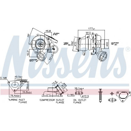 Turbocompresseur Turbocompresseur MERCEDES SPRINTER 2-T B901 B902 SPRINTER 3-T B903 SPRINTER 4-T B904 2.1D 04.00-05.06 Nissens 93480