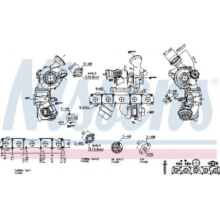 Turbocompresor Nuevo VOLVO S60 II S80 II V60 I ​​V70 III V70 III-KOMBI XC60 I XC70 II 2.4D-2.4DH 08.07-07.18 VOLVO V70 III (135), Touring, 04.2007 - Nissens 93430