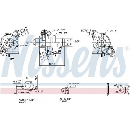 Turbocompressore MERCEDES CITAN MPV CITAN MIXTO DOPPIA CABINA CITAN MINIVAN W415 DACIA DOKKER DUSTER LODGY LOGAN II DACIA DUSTER (SD), Furgone, 04.2011 - Nissens 93426