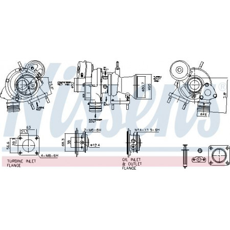 Turbocharger New ABARTH 500 - 595 - 695 500C - 595C - 695C GRANDE PUNTO PUNTO PUNTO EVO ALFA ROMEO GIULIETTA MI ABARTH PUNTO EVO (199_), Liftback, 07.2008 - 02.2012 Nissens 93472