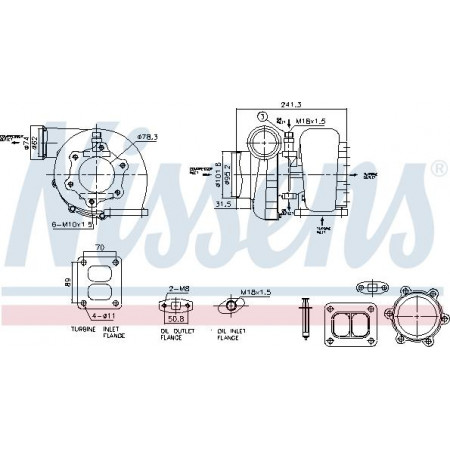 Turbocompresor Turbocompresor con kit de montaje MAN E2000 F2000 TGA D2866LF20-D2866LF45 01.94- Nissens 93598