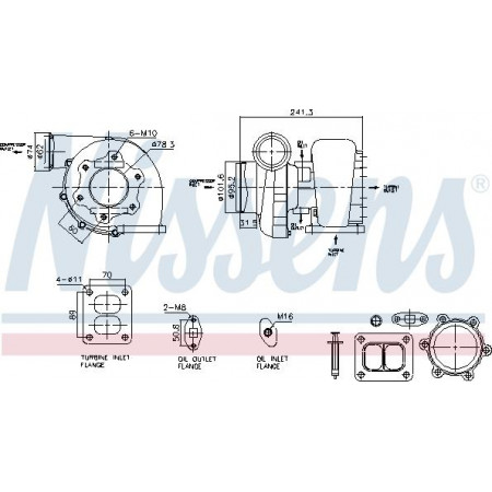 Turbocompressore Turbocompressore con kit di montaggio MAN E2000 F2000 TGA NEOPLAN EUROLINER D2866LF20-D2866LUH30 01.94- Nissens 93597