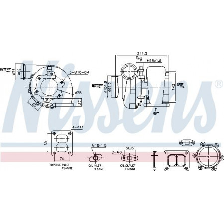 Turbocompresor Turbocompresor con kit de montaje MAN LIONS STAR TGA TGS I TGX I ​​D2676LF01-D2876LOH20 01.01- Nissens 93583