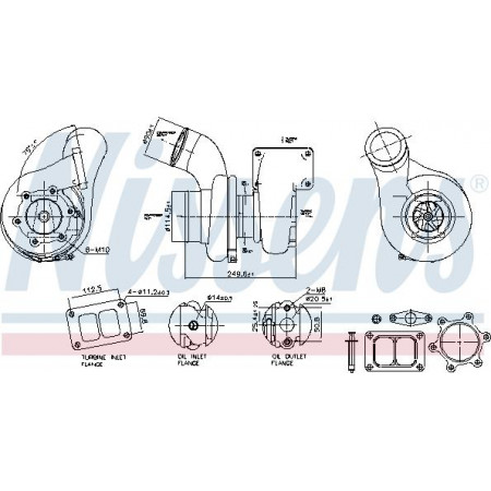 Turbocharger Turbocharger with fitting kit fits. RVI MAGNUM MACKE.TECHA-46-MACKE.TECHB-46-MACKE.TECHC-46 05.00- Nissens 93691