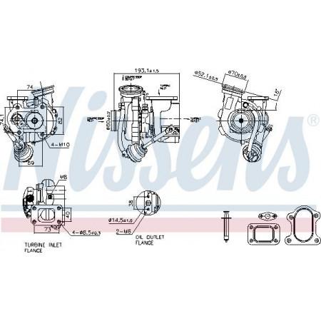 Turbocompresseur Turbocompresseur MERCEDES ATEGO ATEGO 2 CITO O 520 UNIMOG VARIO B670 B668 B667 OM900.912-OM904.949 09.96- Nissens 93600
