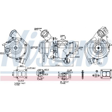 Turbocompresseur Turbocompresseur avec kit de montage SCANIA K K BUS OMNIEXPRESS PGRT TOURING DC13.05-DC13.121 04.04- Nissens 93612