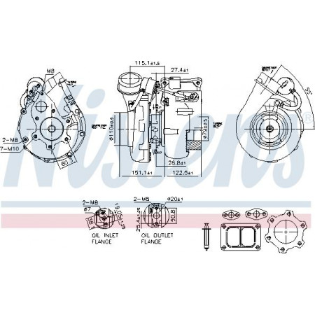 Turbocharger Turbocharger with fitting kit fits. DAF 85 CF 95 XF CF 85 XF 95 BOVA FUTURA MAGIQ SYNERGY SOLARIS VACANZA VF390M- Nissens 93617