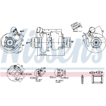 Turbocompressor Turbocompressor com kit de montagem Nissens 93689