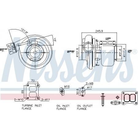 Turbocompresseur Turbocompresseur avec kit de montage adapté. SCANIA 4 PGRT DC12.06-DT12.18 01.99- Nissens 93681