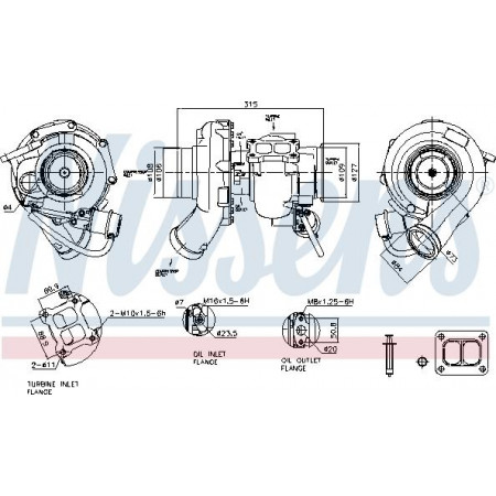 Turbocompresor Turbocompresor tipo rueda de compresión. aluminio con kit de montaje SCANIA G P R DC13 EURO 6 Nissens 93677