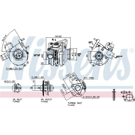 Nieuwe turbocompressor met Nissens 93055 pakkingset