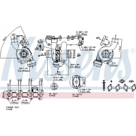 Turbocharger New with gasket set fits. FIAT CROMA CROMA-KOMBI OPEL ASTRA H ASTRA H GTC ASTRA H-KOMBI SIGNUM VECTR OPEL ZAFIRA B (A05), Box/MPV, 07.2005 - 04.2015 Nissens 93082