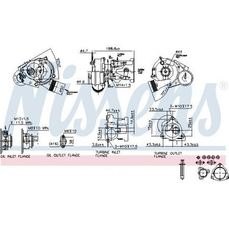 Turbocharger New with gasket set AUDI A4 B5 A4 B6 A4 B7 A6 C5 SEAT EXEO EXEO ST SKODA SUPERB I VW PASSAT B5 AUDI A4 III (8EC, B7), Sedan, 11.2004 - 06.2008 Nissens 93021