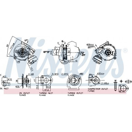 Turbocharger New with gasket set BMW 3 E46 X3 E83 2.0D 09.01-12.07 BMW 3 - IV (E46), Compartment, 12.1998 - 07.2006 Nissens 93140
