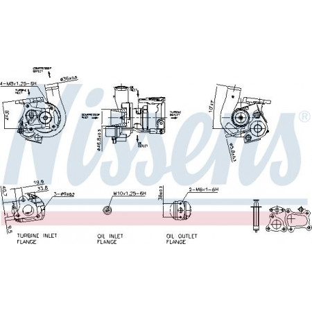 Turbocharger New with gasket set CHEVROLET CORSA OPEL ASTRA G ASTRA G CLASSIC ASTRA H ASTRA H GTC COMBO TOU OPEL CORSA C (X01), Hatchback Van, 09.2000 - 12.2012 Nissens 93148