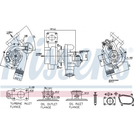 Turbocompressore Turbocompressore con set di guarnizioni adatto. CITROEN C3 I C8 JUMPER I PEUGEOT 807 BOXER SUZUKI LIANA 1.4D-2.2D 12.01- Nissens 93160