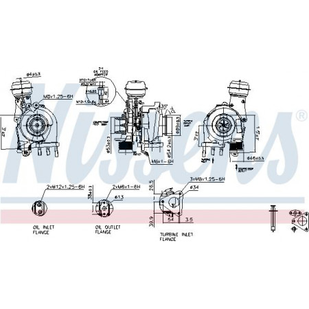 Turbocompressor Novo com jogo de juntas SUZUKI GRAND VITARA II 1.9D 10.05-02.15 SUZUKI GRAND VITARA II (JT, TE, TD), Crossover, 04.2005 - Nissens 93114
