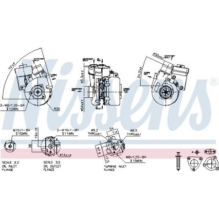 Turbocharger New with gasket set HYUNDAI SANTA FE II 2.2D 03.06-12.12 HYUNDAI SANTA FE II (CM), Crossover, 10.2005 - 03.2015 Nissens 93125