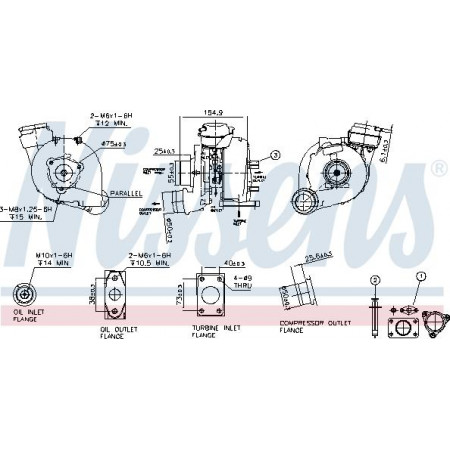 Turbocharger New with gasket set AUDI A4 B5 A4 B6 A4 B7 A6 C5 A8 D2 ALLROAD C5 SKODA SUPERB I VW PASSAT B5 AUDI A6 II (4B2, C5), Sedan, 01.1997 - 08.2005 Nissens 93173