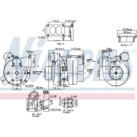 Turbocharger Turbocharger with fitting kit IVECO EUROTRAKKER TRAKKER I TRAKKER II F3BE0681C-F3BEE681V 01.01- Nissens 93340