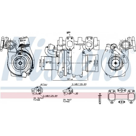 Turbocompressor Turbocompressor com kit de montagem se encaixa. DAF CF 85 XF 105 BOVA JONKHEERE MAGIQ SYNERGY IRIZAR I6 PB SOLARIS VACANZA TE Nissens 93335