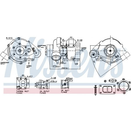 Turbolader Turbolader mit Einbausatz MERCEDES ACTROS MP2 - MP3 OM541.923-OM541.995 04.03- Nissens 93336