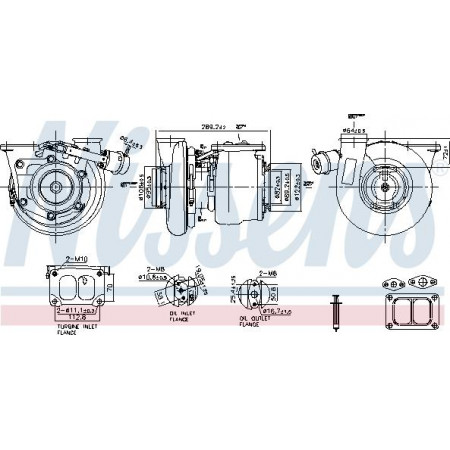 Turbocompresseur Turbocompresseur VOLVO 9700 9900 FH FH II FH III FM FM II FM III FMX FMX II FMX III D13A380-G13C460 09.05- Nissens 93332