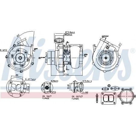 Turbocharger with mounting kit MAN TGA TGS I TGX I ​​D2066LF01-D2066LF93 01.04- Nissens 93337
