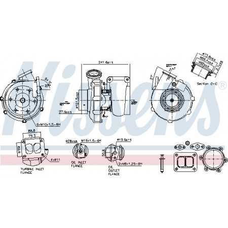 Turbocompressor Turbocompressor met montageset MAN E2000 F2000 HOCL LIONS COACH LIONS STAR NL TGA MAZ 200 NEOPLAN EUROLINE Nissens 93295