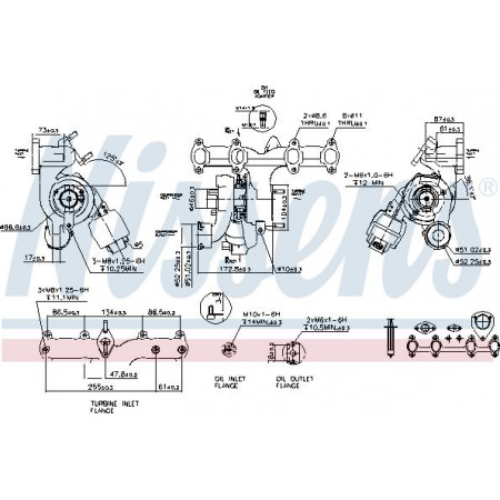 Turbocharger New with gasket set VW NEW BEETLE 1.9D 02.01-09.10 VW NEW BEETLE (9C1, 1C1), Hatchback, 01.1998 - 11.2010 Nissens 93267