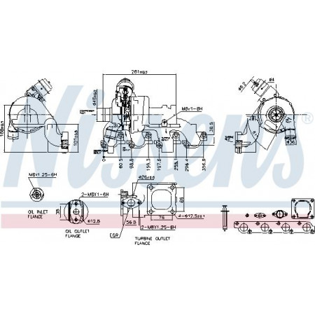 Turbocharger New with gasket set FORD MONDEO III TRANSIT JAGUAR X-TYPE I 2.0D 10.00-12.09 FORD TRANSIT (FD_, FB_, FS_, FZ_, FC_), Bus, 01.2000 - 05.2006 Nissens 93227