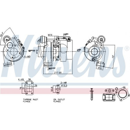 Turbocharger Turbocharger with fitting kit fits. RVI MIDLUM DXi5 05.06- Nissens 93760