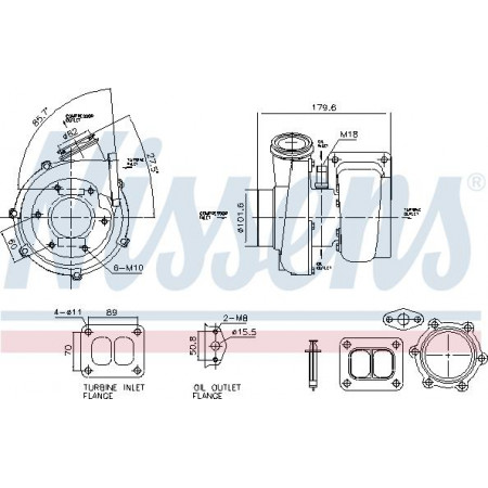 Turbocharger Turbocharger with fitting kit fits. MAN TGA TGS I TGX I ​​D2676LF01-D2676LF56 02.04- Nissens 93782
