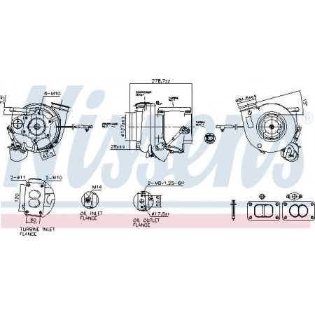 Turbocompresseur Turbocompresseur avec kit de montage adapté. MERCEDES ACTROS MP4 - MP5 ANTOS AROCS 471.943-OM471.926 07.11- Nissens 93721