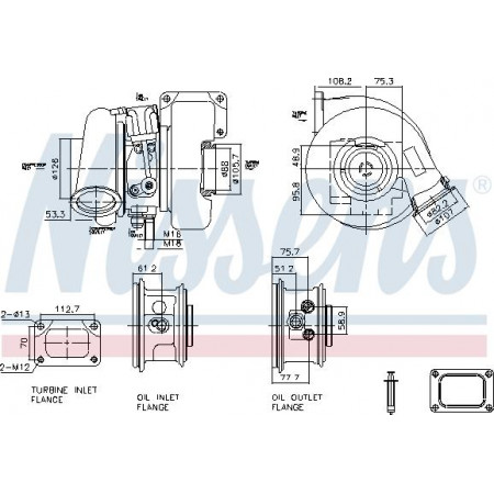Turbocompressor Turbocompressor com conjunto de juntas IVECO STRALIS TRAKKER CURSOR 13 IVECO STRALIS I STRALIS II TRAKKER I TRA Nissens 93727