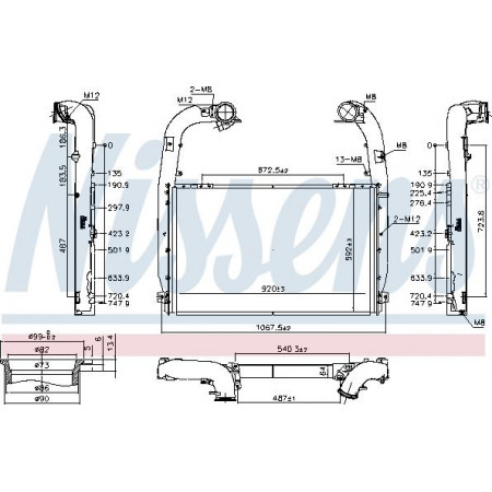 Intercooler. Compressore Intercooler SCANIA PGRT DC13.05-DC13.147 04.04- Nissens 97084