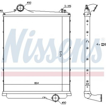 Intercooler. intercooler compressor RVI T VOLVO FH FH II FH16 FH16 II D13A400-DTI13-122HM 01.03- VOLVO FH II (FM/FH 4X2), 01.2012 - Nissens 97082